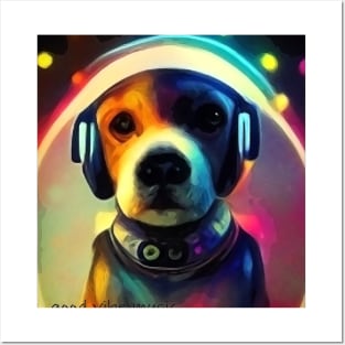 cute dog dj Posters and Art